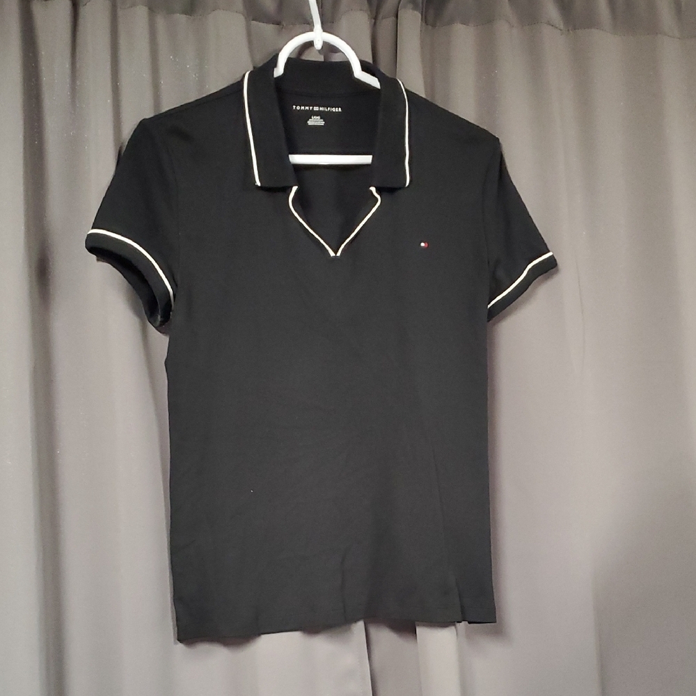 L Tommy Hilfiger Black Polo Shirt